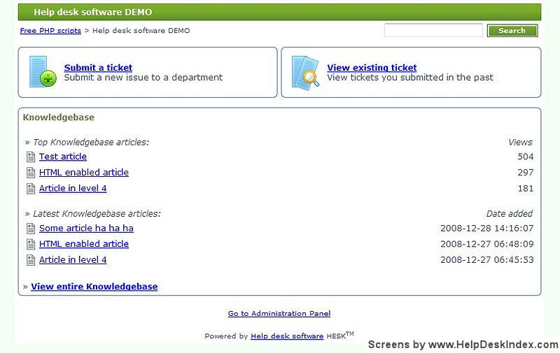 Kayako eSupport customer front-end