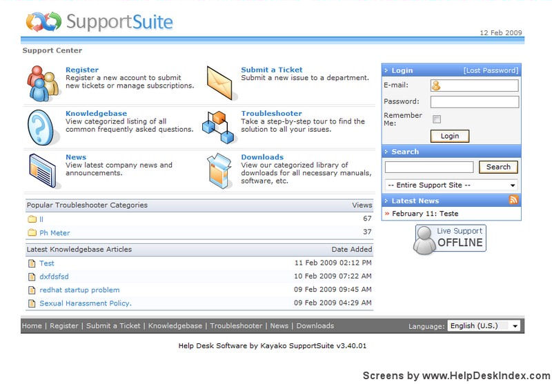 Kayako eSupport customer front-end